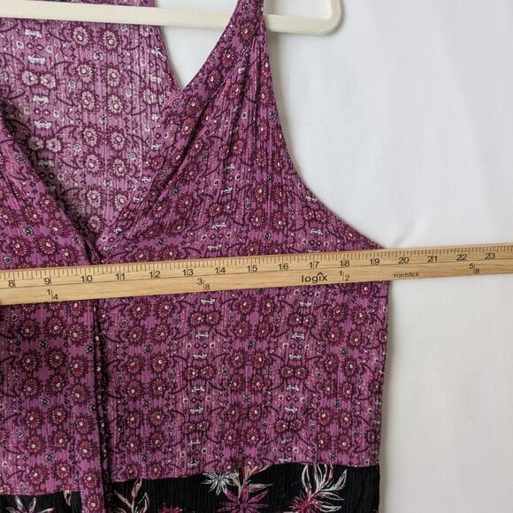 Angels Forever Young Y2K Tank Juniors XL Bohemian Purple Rayon Floral Mixed Prin - Picture 3 of 9